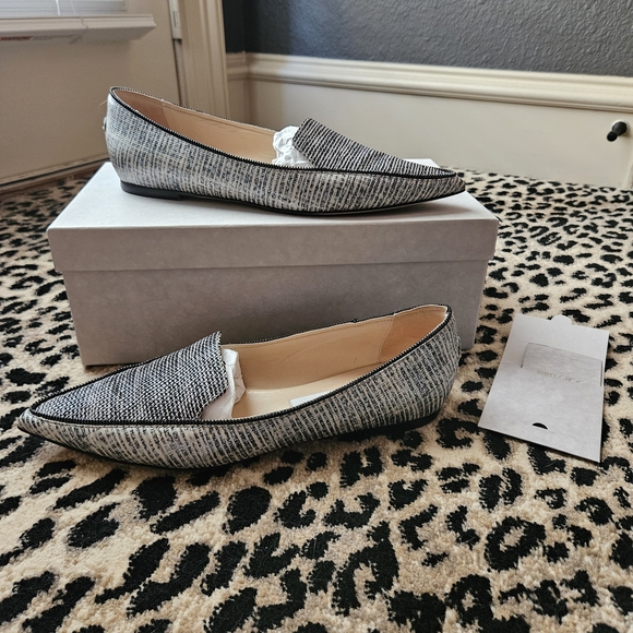 Jimmy Choo Shoes - Jimmy Choo Women's Black and White Leather Flats SZ 39 1/2 Like New.